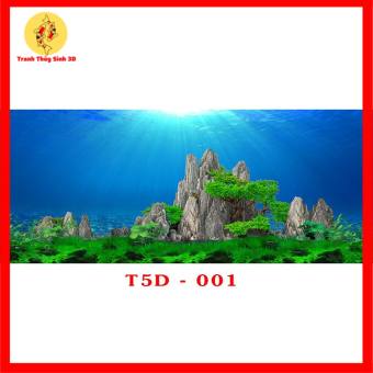 Tranh 3D Dán Bể Cá Thuỷ Sinh Hình Hòn Non Bộ Nghệ Thuật Siêu Nét, Công Nghệ In UV Nhật Bản có sẵn keo dán Decor hồ cá, In theo kích thước yêu cầu ( 30 , 40 , 50 , 60, 70, 80cm...)