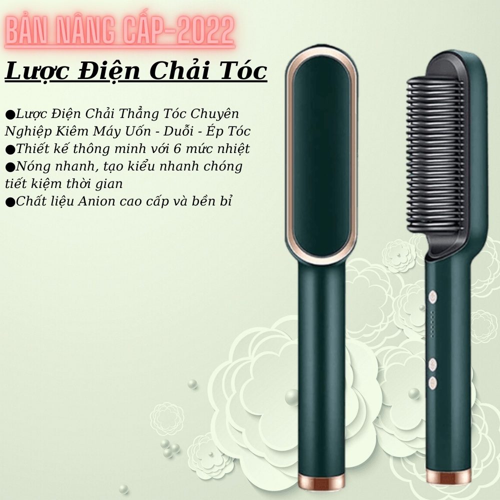 Lược điện chải đa năng làm thẳng và uốn tóc - Lược Điện Chải Thẳng Tóc Chuyên Nghiệp Và Tiện Dụng - Máy duỗi uốn tóc đa năng cấu tạo lược dễ dàng tạo kiểu tóc