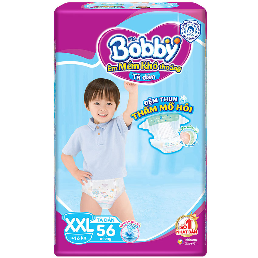 Bỉm dán bobby xl62 , xxl56