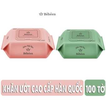Khăn giấy ướt Bebeen nội địa Hàn không mùi 100 tờ