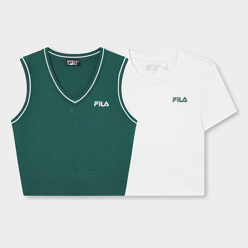 FILA CORE Women's COURT LEGEND ORIGINALE Short Sleeve T-shirt in Green · v2