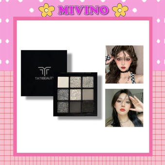 Phấn mắt Mivino bảng phấn mắt 9 màu đen khói lạnh phong cách Âu Mỹ cá tính PM06