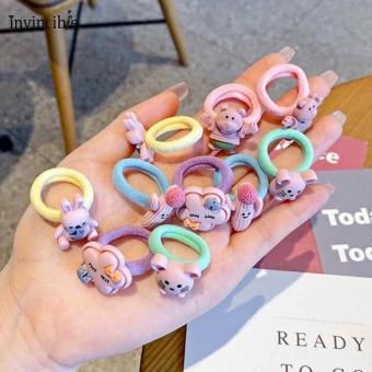 Set 10 chun buộc tóc nhiều màu hoạt tiết hoạt hình