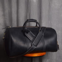 Vintage Men Travel Bag Genuine Leather Large Capacity Handbag Casual Crossbody Bag Zipper Pocket For 14 Inch Laptop NUPUGOO