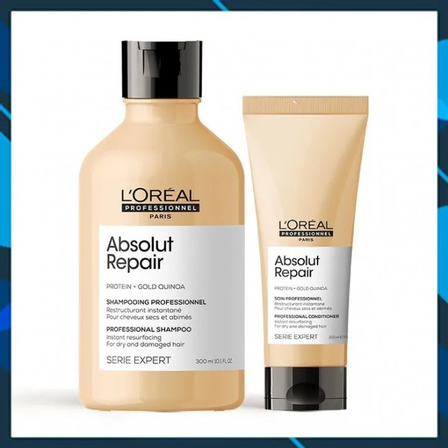 Dầu gội L'oreal Absolut Repair Protein + Gold Quinoa chăm sóc và phục hồi tóc hư tổn, 500ml