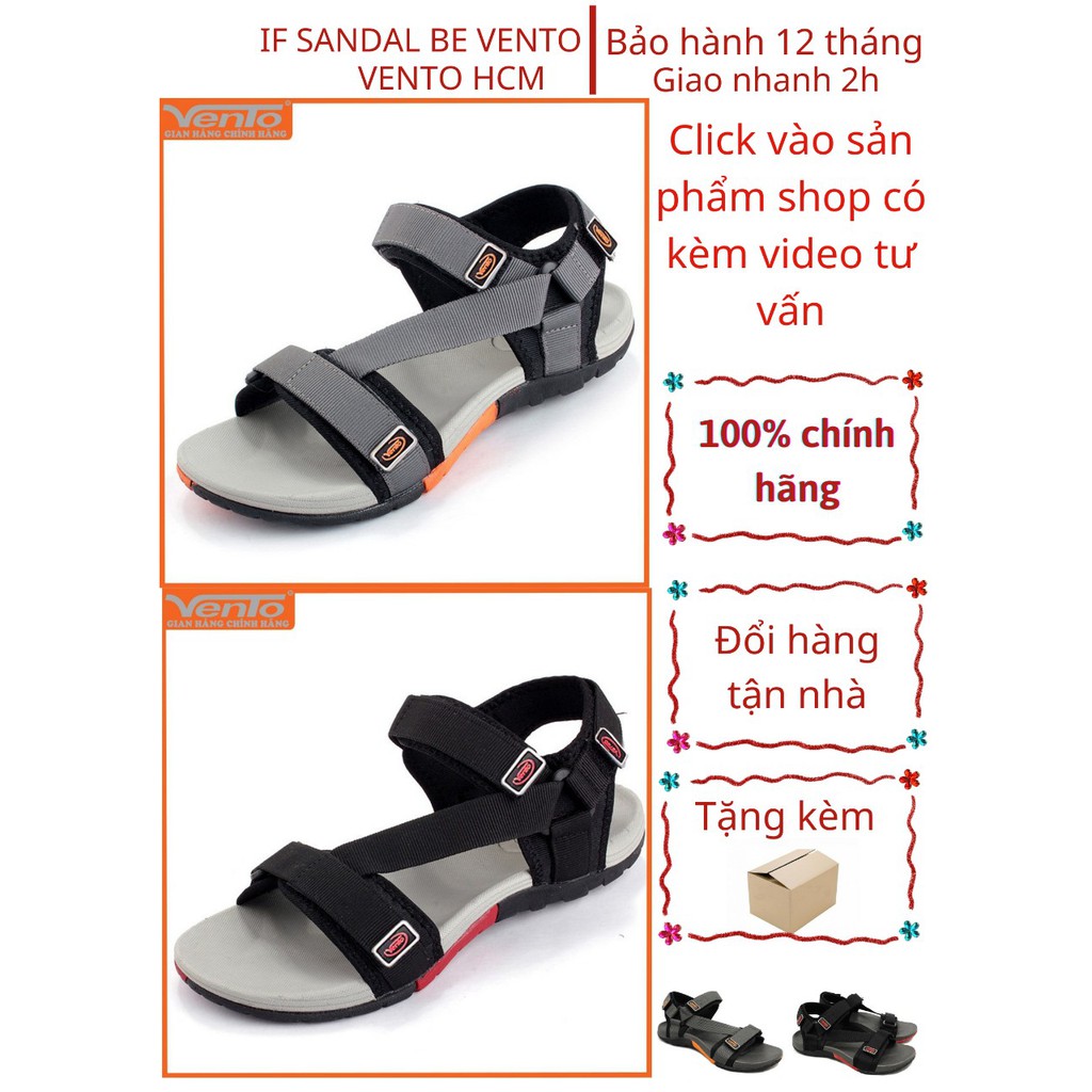 Giày Sandal Nam VENTO kiểu unisex quai chéo đế chống trơn , siêu bền, sandal học sinh