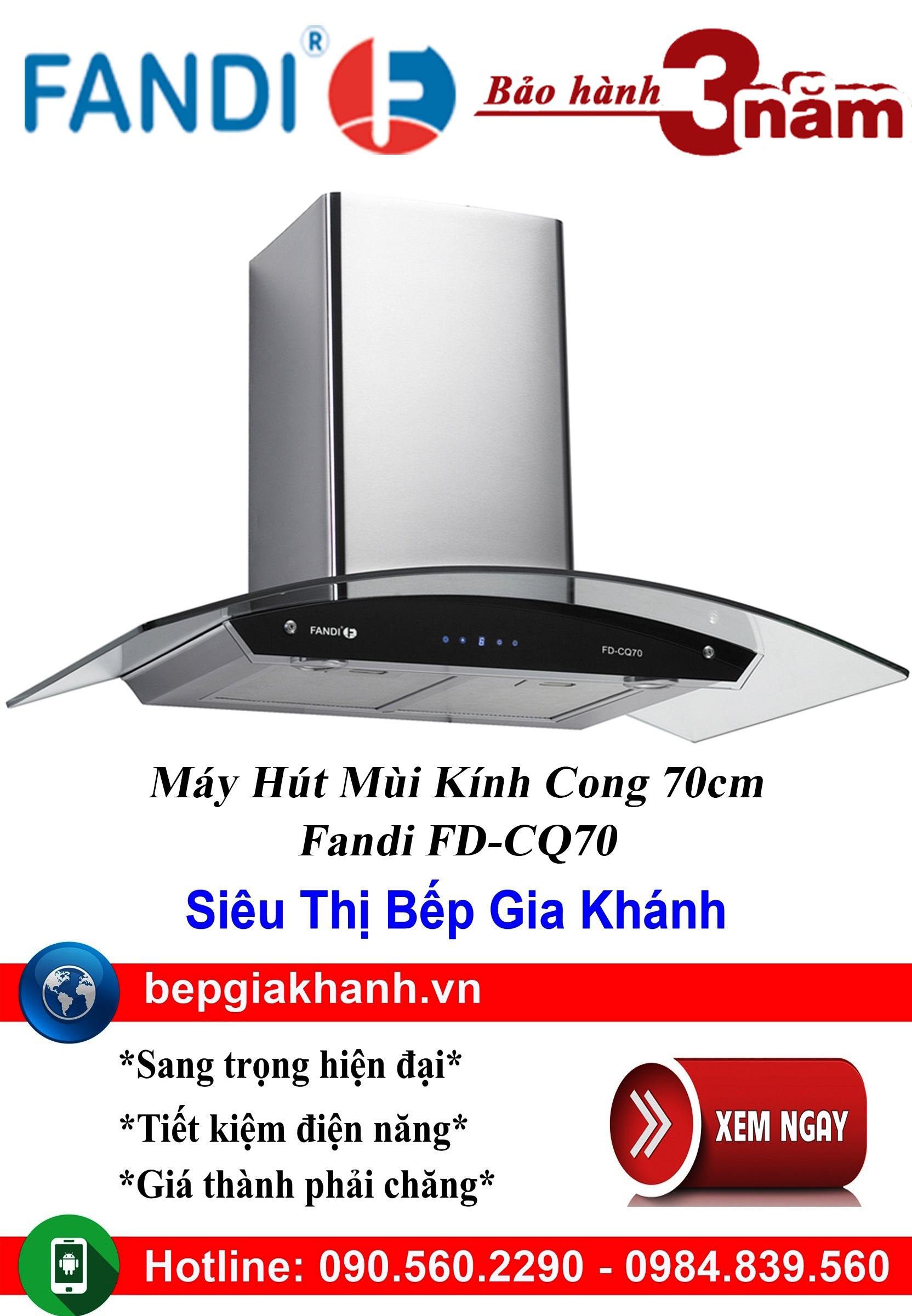 [HCM]Máy hút mùi kính cong 70cm Fandi FD-CQ70, máy hút mùi nhà bếp, máy hút mùi bếp, máy hút mùi kính cong, máy hút mùi canzy, máy hút mùi mini, máy hút mùi âm trần, máy hút mùi electrolux, may hut mui