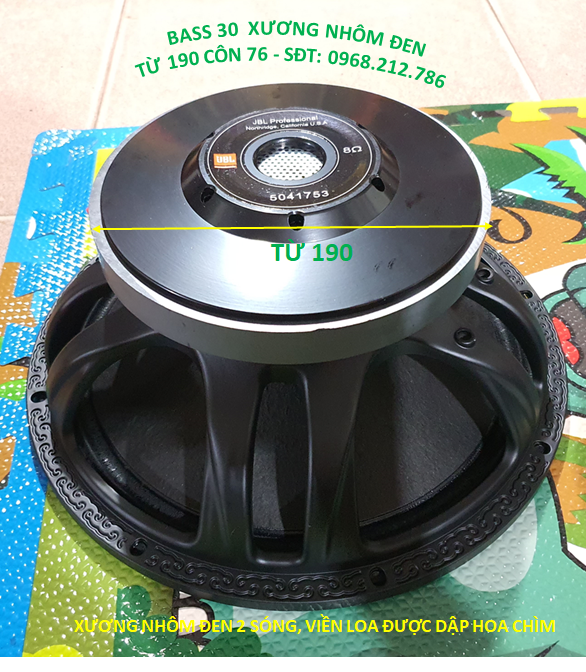 Bass 30 xương nhôm đen viền hoa - từ 190 - côn 76 - giá 1 chiếc