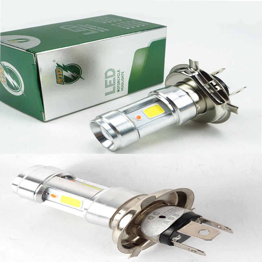 Đèn pha led chân h4 e01d cob 3 tim siêu sáng dành cho mô tô, xe máy phù hợp mọi loại xe