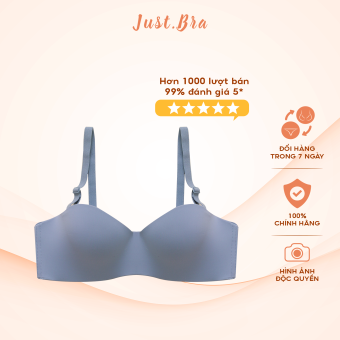 Áo ngực không gọng trơn cup ngang Just Bra mút mỏng có đường gân nổi chống tuột AB170