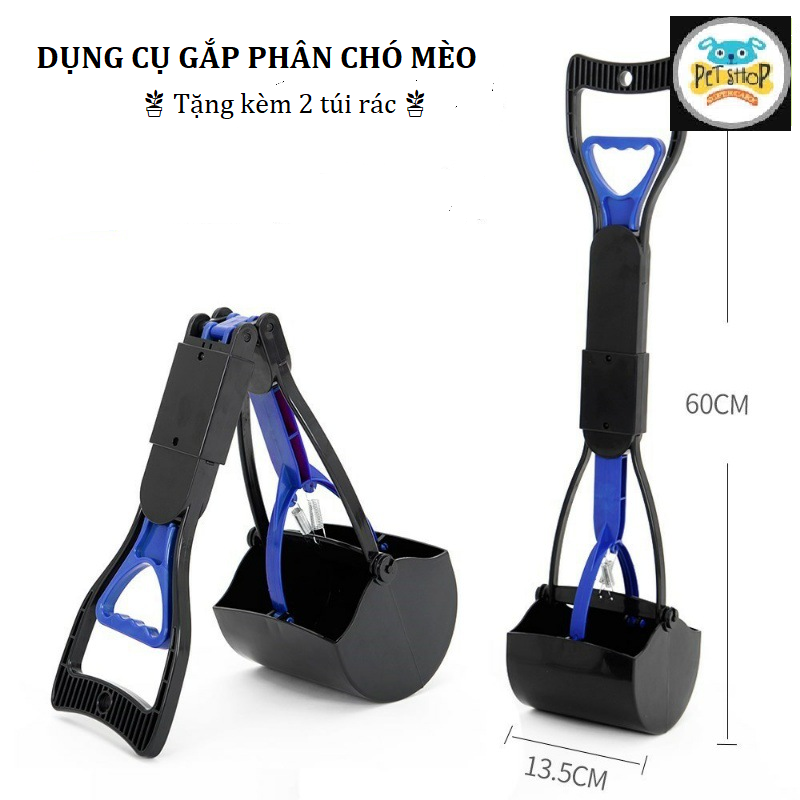 [Hoàn tiền 10%] [CÓ HỎA TỐC] Dụng Cụ Gắp Phân, Dọn Vệ Sinh Chó Mèo (màu ngẫu nhiên) (Tặng 2 Túi Rác)