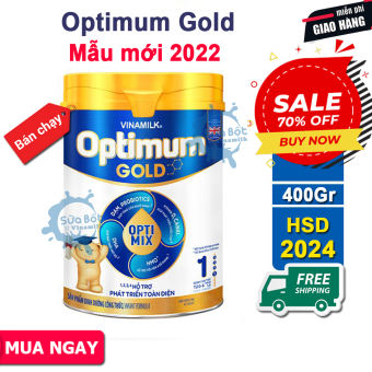 Sữa bột Optimum Gold 1 400g - Sữa Vinamilk cho bé 0-6th giúp Tăng cân, chiều cao, tiêu hóa, phát triển não bộ