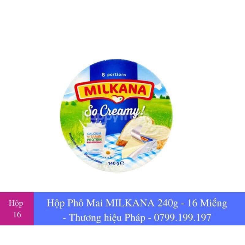 Phô mai milkana hộp 240 gr - phô mai hộp 16 viên