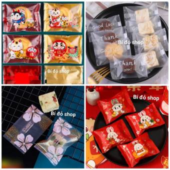 Set 100 Túi bánh Quy Túi Bánh Tuyết hàn miệng 5.5*.8.5cm - Bí đỏ shop Bao bì nguyên liệu dụng cụ làm bánh