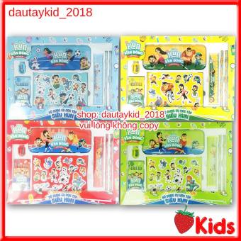 Bộ dụng cụ học tập Kun vận động bộ đồ dùng Kun 7 món mẫu mới cao cấp 2023 hàng khuyến mãi sữa kun- Bododunghoctapkun
