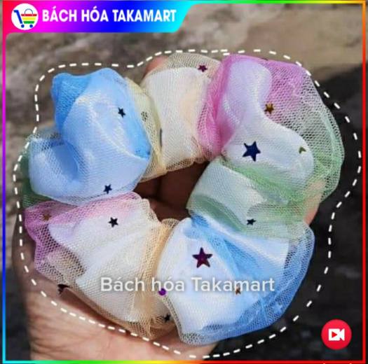 Cột tóc Scrunchies 2 lớp Hoa Cúc Họa Mi, Galaxy Sao Cầu vồng 7 màu hai lớp, dây buộc tóc, cột tóc SCRUNCHIES Vải Voan siêu đẹp bền , cột tóc hai lớp Galaxy, dây buộc tóc giá rẻ, đồ cột tóc giá rẻ- Bách hóa Takamart