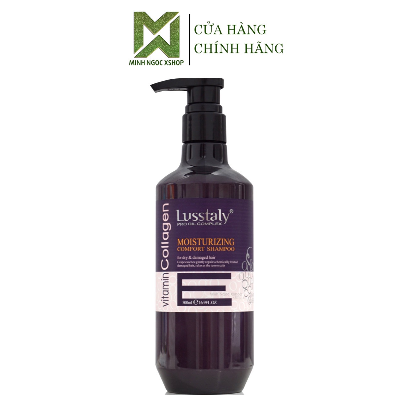 Dầu gội phục hồi chống gãy rụng tóc Lusstaly Vitamin E Collagen 500ml