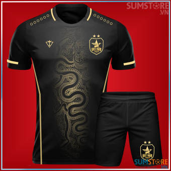 Áo Bóng Đá Tuyển Việt Nam Đen Cực Chất - Đồ Đá Banh Nam Nữ Vải Thun Cao Cấp 2022