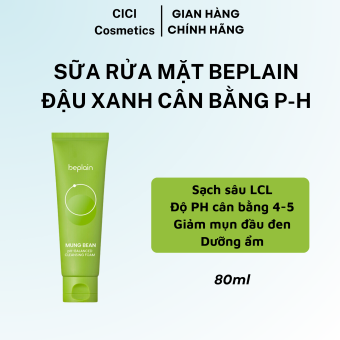 Sữa rửa mặt Đậu Xanh BEPLAIN Sữa rửa mặt làm sạch, cân bằng độ pH làm dịu da 80ml