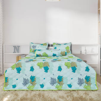 Bộ Chăn Ga Gối Cotton Hometex - Chăn Drap Gối Vải Cotton Hoa Hometex - CTY May Thiên Hà