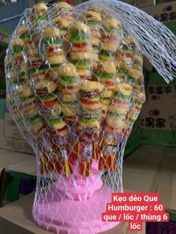 Combo 30 cây kẹo dẻo Trái cây ( humberger ) xiên que