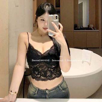 Áo Kiểu Croptop Nữ Phối Ren  Trang Mới Tm Br06