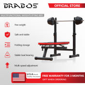 Foldable Adjustable Barbell Stool for Home Weightlifting - BRABOS