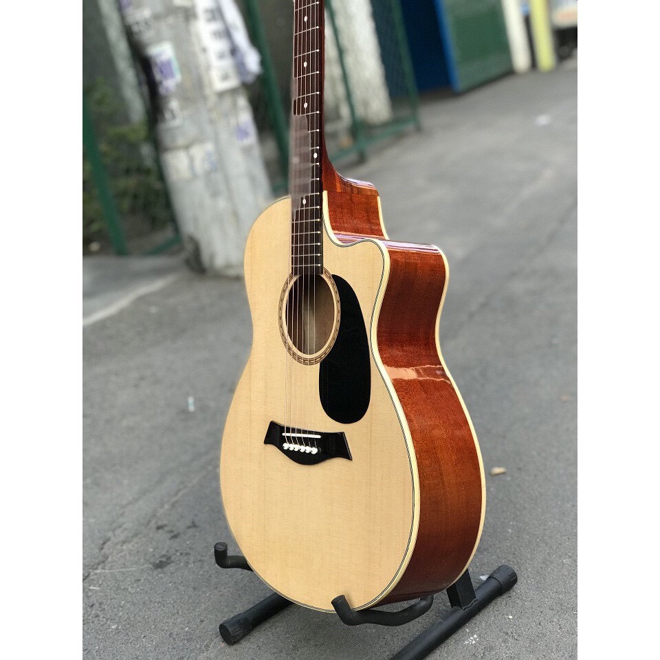 Đàn guitar acoustic gỗ thịt -gỗ hồng đào mặt thông nguyên tấm