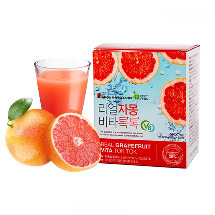 Nước ép trà bưởi sanga hàn quốc trà bưởi giảm cân real grapefruit vita tok tok 30 gói