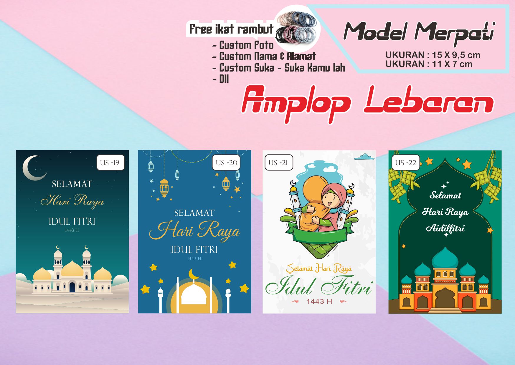 Amplop Lebaran custom Nama dan Alamat - Murah (Amplop merpati)