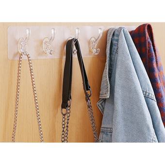 Móc nhựa dán tường trong suốt 6 đầu