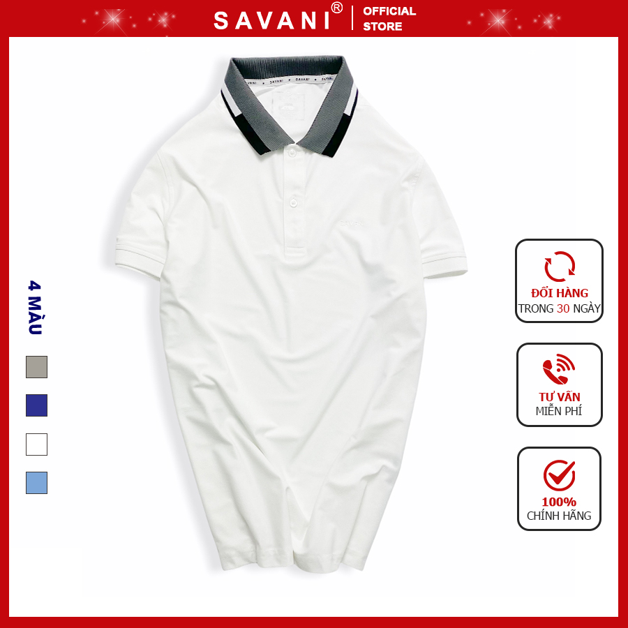 Áo Polo nam SAVANI Coolmax mềm mịn mát co giãn thoải mái phong cách trẻ PL113