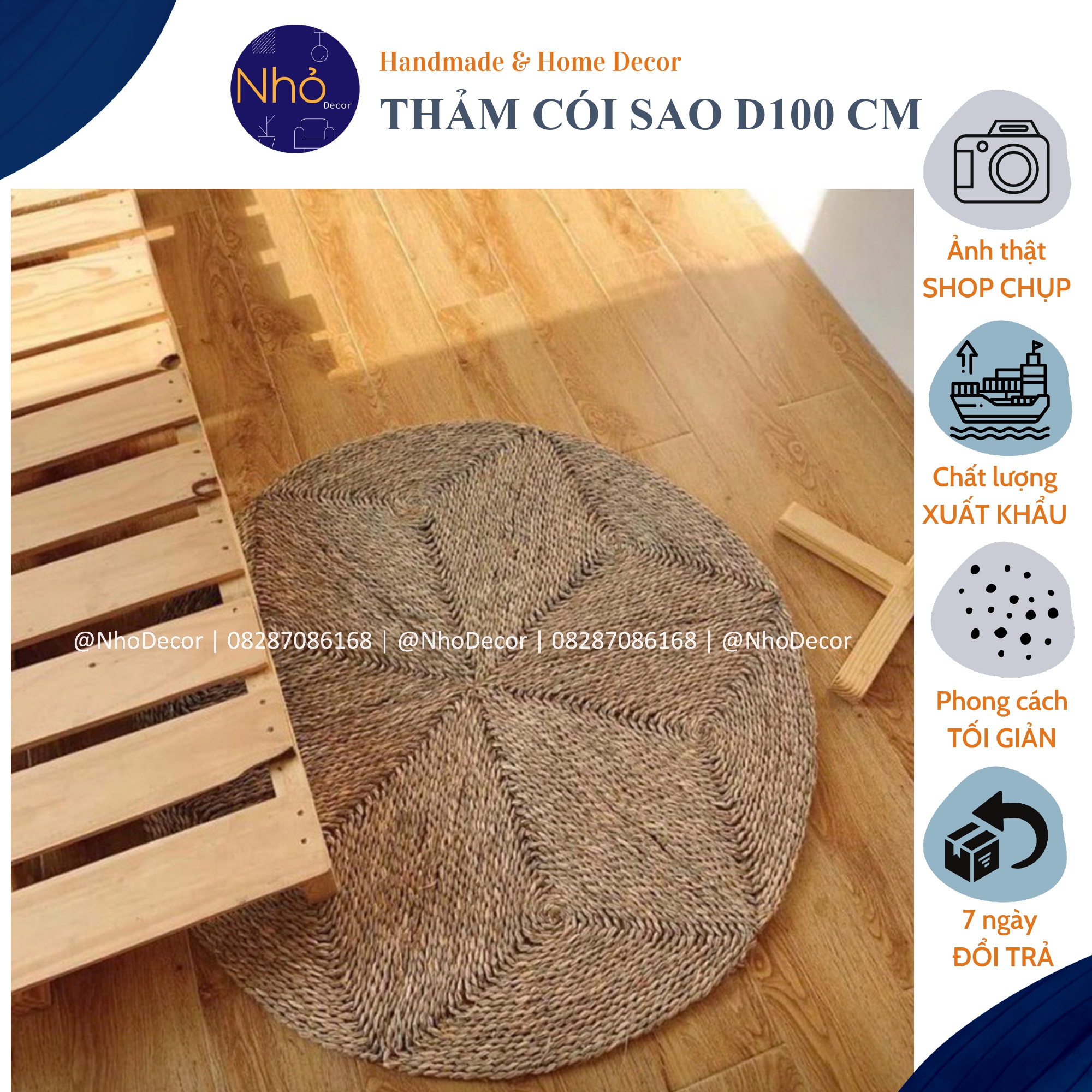 Round seagrass carpet D100