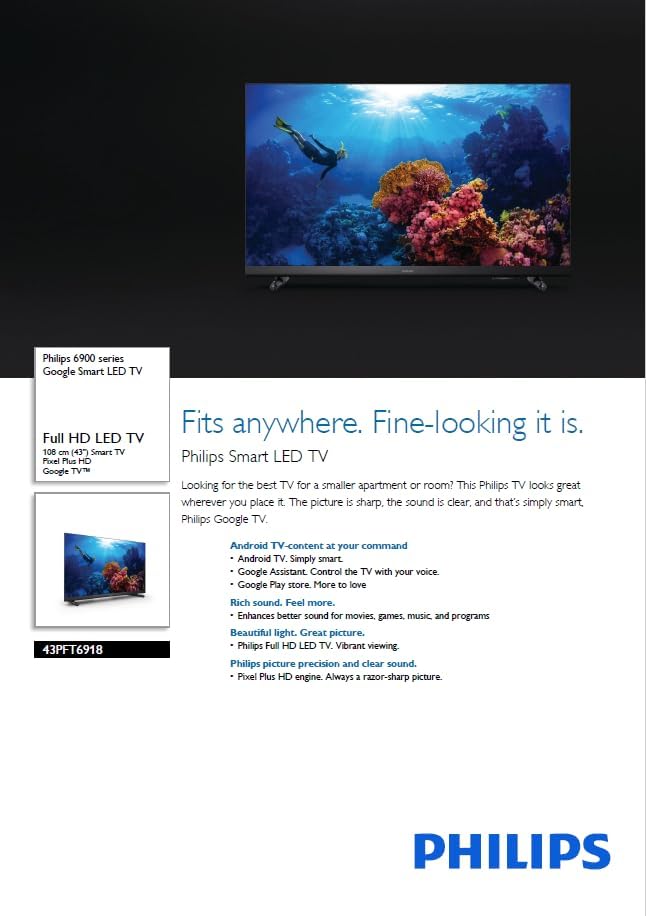 TV Android Philips 43PFT6918/98 LED Full HD da 43 pollici