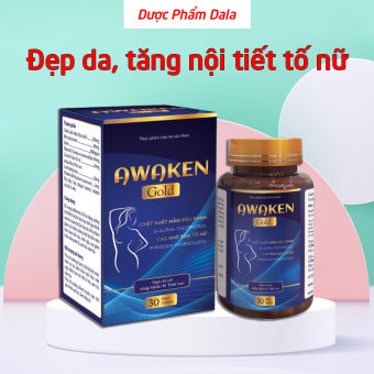 Awaken Gold từ sâm tố nữ, mầm đậu nành, kẽm giúp đẹp da, tăng nội tiết tố nữ, tăng sinh lý nữ, giảm khô hạn - Chai 30 viên