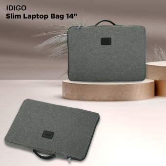Túi chống sốc Laptop 14inch, túi xách công sở đựng máy tính nam nữ mỏng nhẹ vải bố jeans IDIGO UB2 - 2009