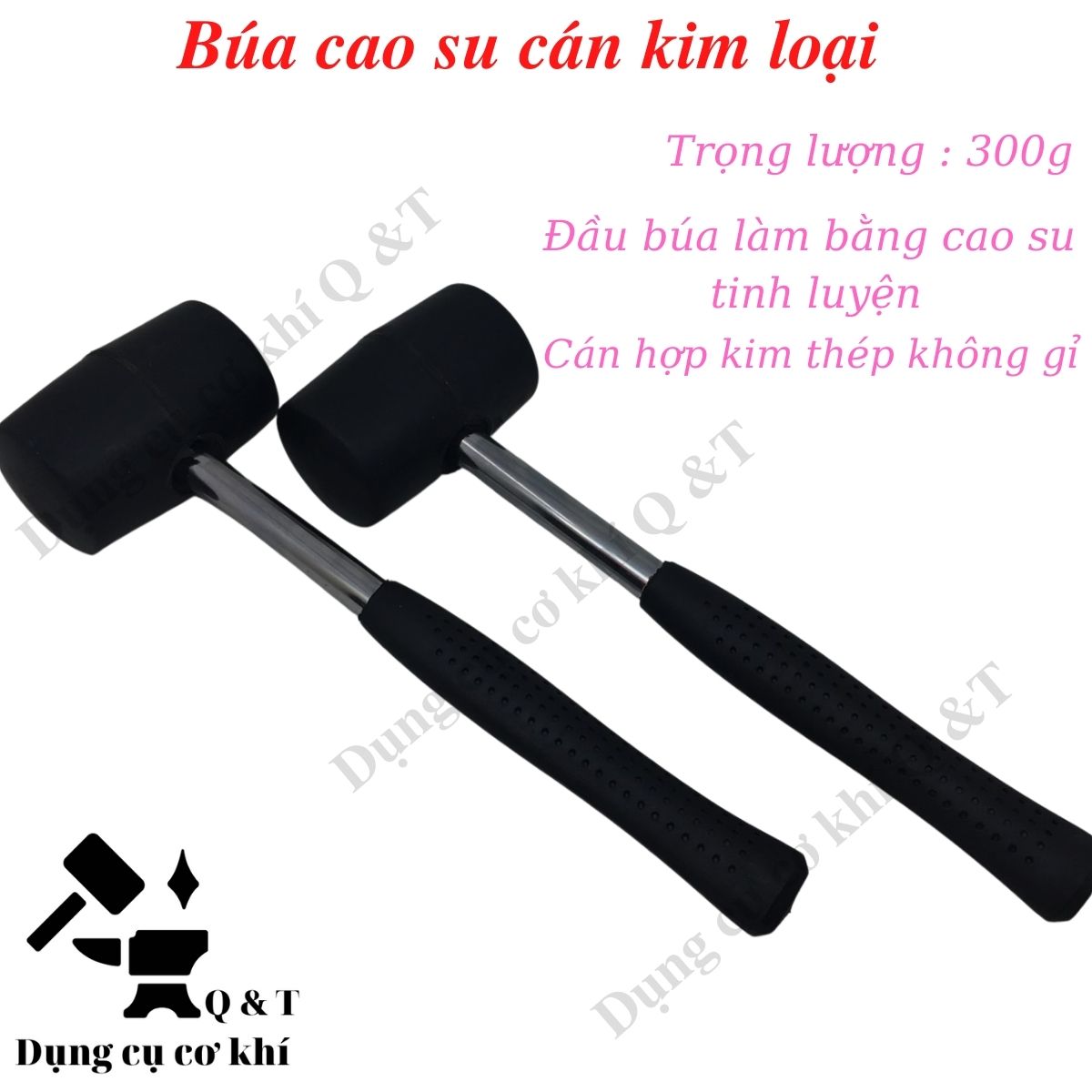 Búa cao su 2 đầu , Búa cán sắt dụng cụ cơ khí cầm tay