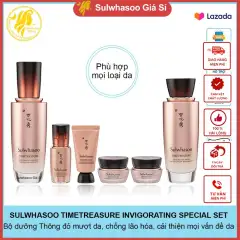 Set dưỡng da thông đỏ Sulwhasoo Timetreasure 6 sản phẩm hỗ trợ cấp ẩm, sáng mượt da, chống lão hóa cải thiện các vấn đề về da, dùng cho mọi loại da, sulwhasoogiasi