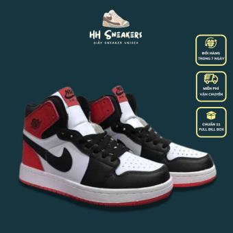 Giày thể thao nam nữ Jordan cổ cao màu đỏ đen - Giày Jordan JD1 High nam nữ bản chuẩn 11 cao cấp Full Box