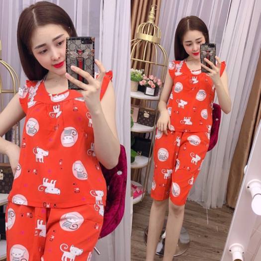 SET LỤA LỬNG HỌA TIẾT MÈO DỄ THƯƠNG (ẢNH THẬT) GIAO HÌNH THÚ NGẪU NHIÊN,  CÓ SZ 40-75KG - LUA05