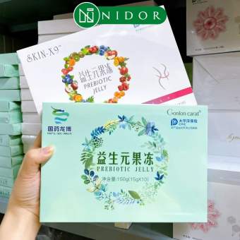 Combo 10 Hộp Thạch Giảm Cân, Thải Mỡ - PREBIOTIC JELLY - Thạch Xanh, Skin X9
