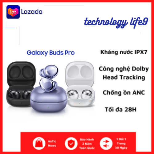 Tai nghe Bluetooth True Wireless Galaxy Buds Pro, Tai Nghe Nhét Tai Bluetooth Không Dây, Âm bass mạnh mẽ, Chống ồn ANC, Chuẩn âm thanh Studio 360 Audio, Dùng liên tục 8h, Kháng nước IPX7, Tương thích Androi, IOS