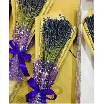 Bó hoa khô Lavender Pháp 150 cành tặng kèm túi thơm (hoa oải hương)