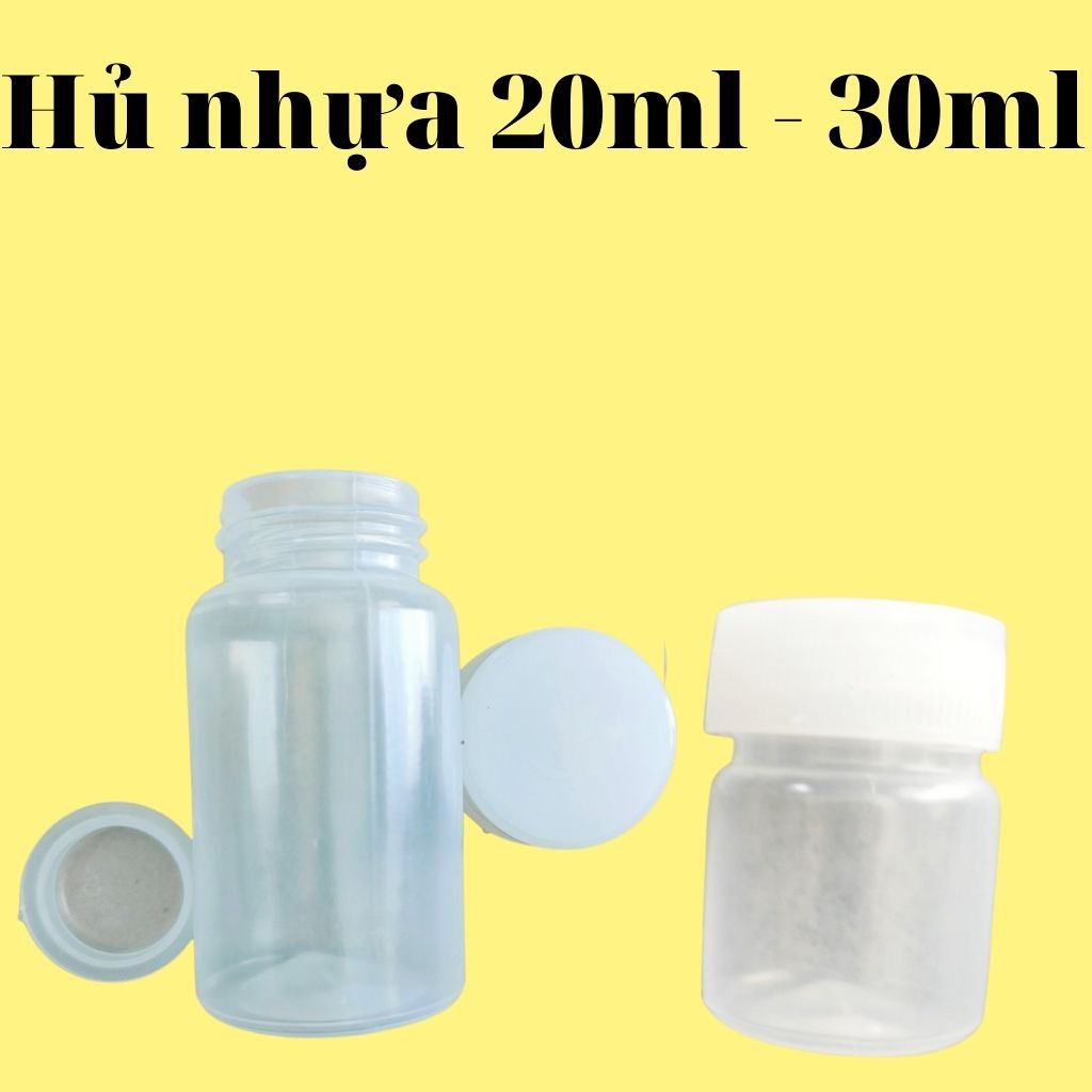 Hủ nhựa 20ml - 30 ml có lót chặn sạch, an toàn, bảo quản lâu, kín, k rịn nước