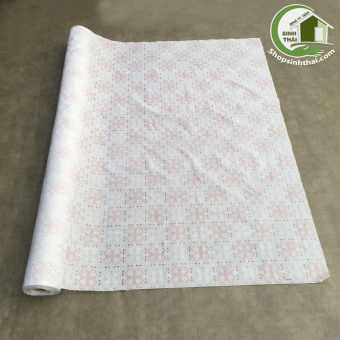 [ Khổ 140cm] Khăn trải bàn nhật bằng nhựa REN HOA MÀU TRẮNG -đặt 1 lần được 50cm cắt liền thành 1 tấm dài tùy số lần đặt