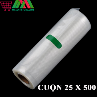 Cuộn túi hút chân không size 25x500 cm một mặt nhám, một mặt trơn, dai, loại tốt