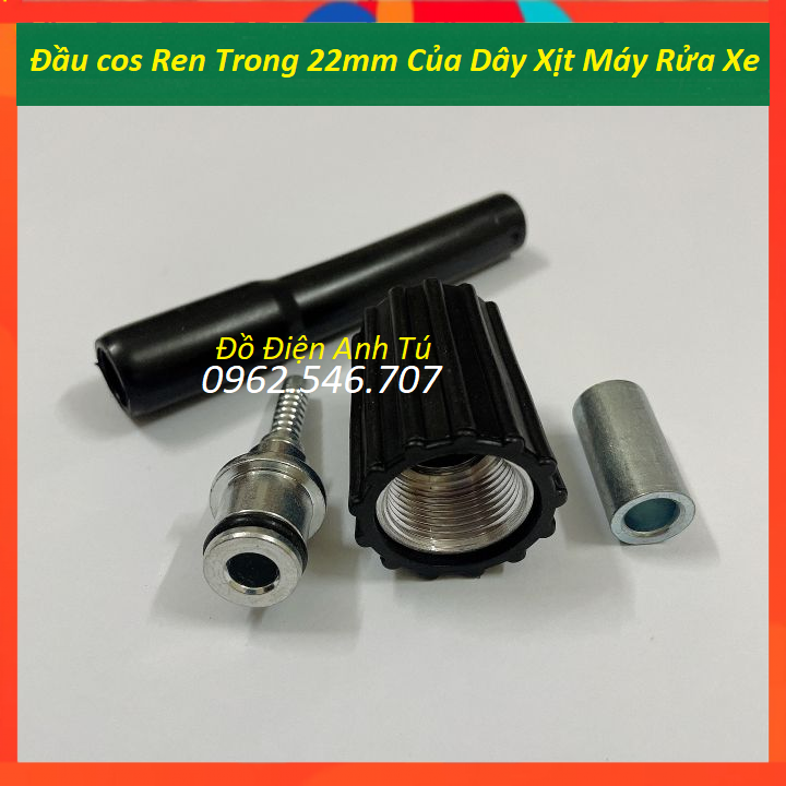 Đầu cos Ren Trong 22mm Của Dây Xịt Máy Rửa Xe mini gia đình