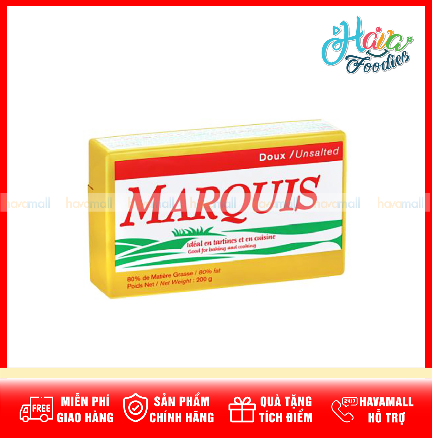 Bơ marquis elle & vire 200g 80% béo