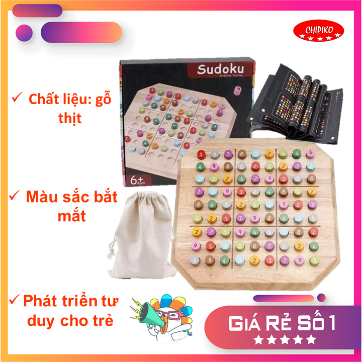 Siêu trí tuệ - bộ đồ chơi sudoku bằng gỗ cho bé