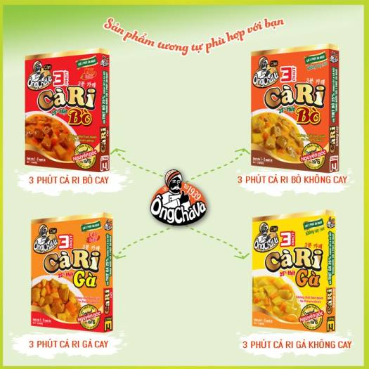 CÀ RI GÀ (KHÔNG CAY) ÔNG CHÀ VÀ ĂN LIỀN - HÂM NÓNG TRONG 3 PHÚT - PHẦN ĂN HOÀN CHỈNH (CÓ THỊT THẬT) DÀNH CHO 1-2 NGƯỜI